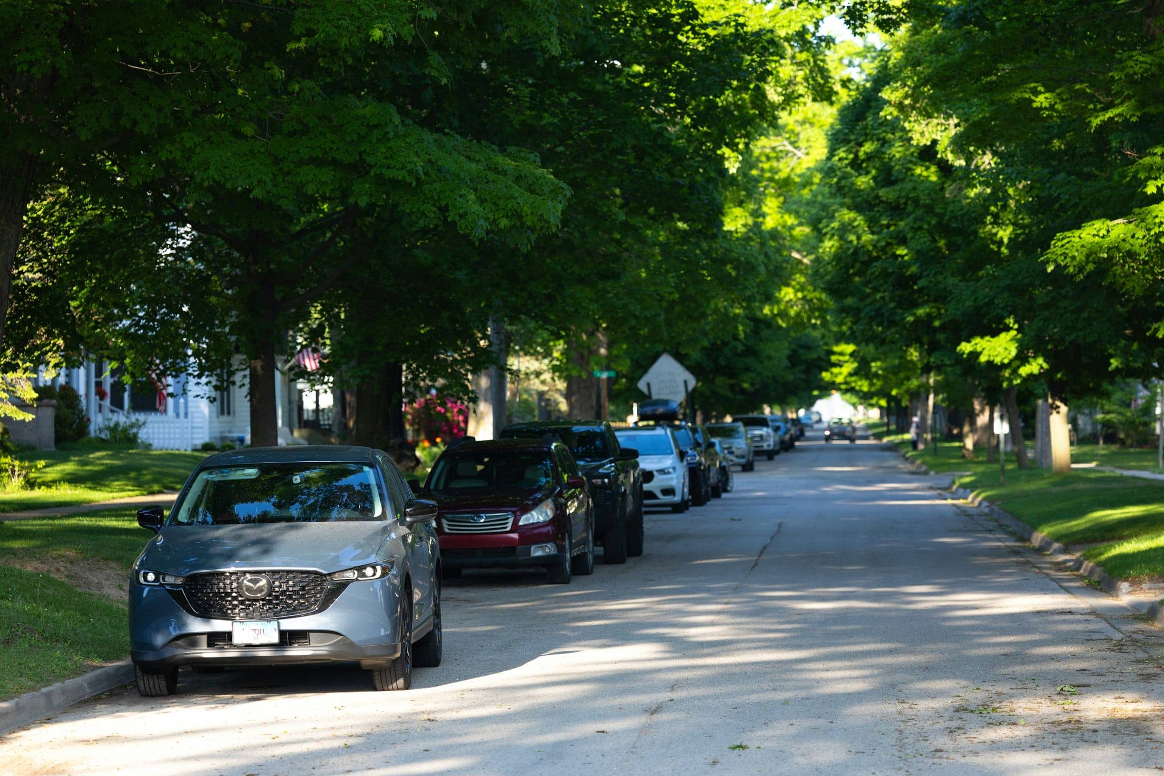 A tree-lined Fargo-Moorhead residential street